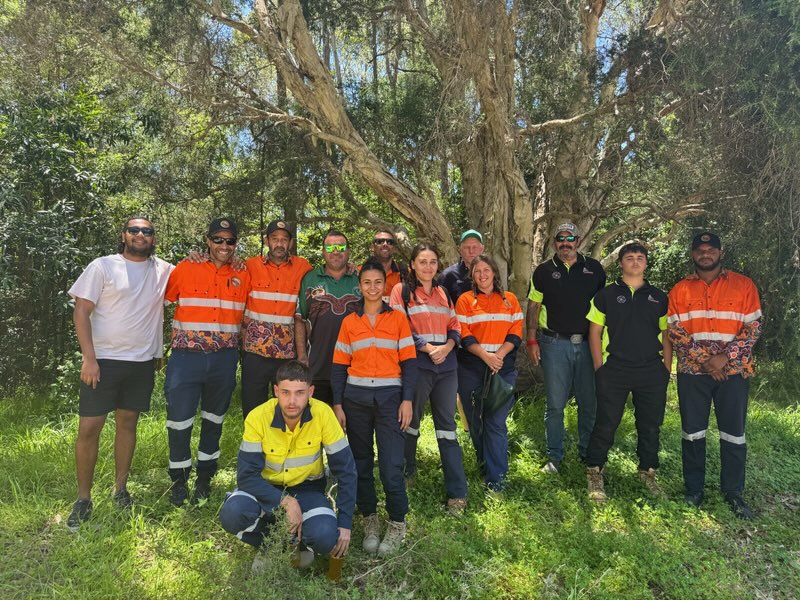bindelong aboriginal corporation team in a bush setting
