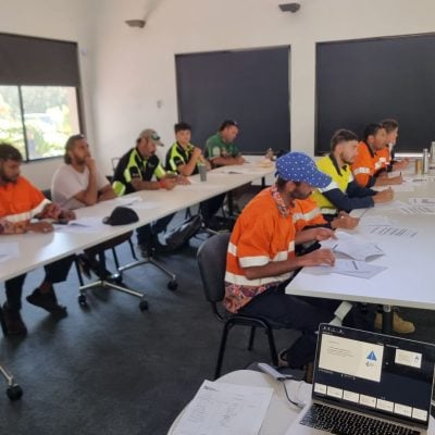 bindelong aboriginal corporation team in a classroom training session